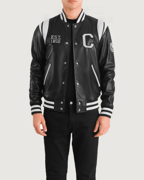 Bruin Black Leather Varsity Jacket